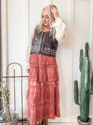 Frilly Lace Tiered Maxi Skirt - Allure Boutique WY