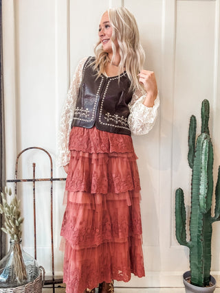 Frilly Lace Tiered Maxi Skirt - Allure Boutique WY