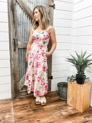Fuschia Flower Pattern Top & Prairie Skirt Set - Allure Boutique WY