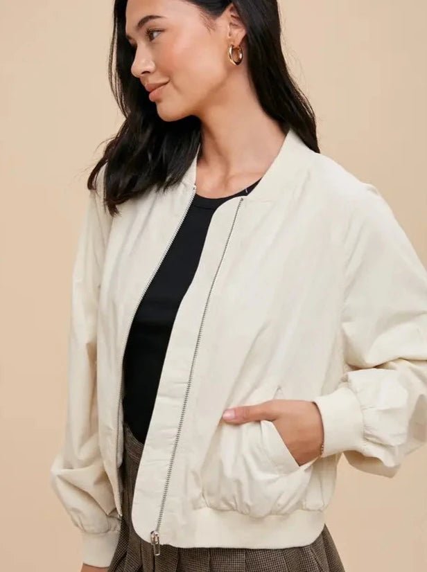 Garment Washed Bomber Jacket - Allure Boutique WY