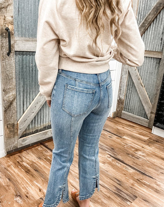 Gia Glider Crop Flare with Tulip Back Slit - Allure Boutique WY