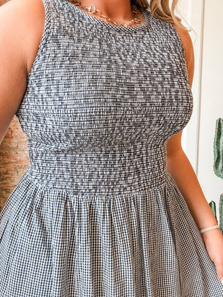 Gingham Sleeveless Dress - Allure Boutique WY