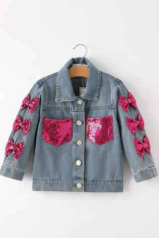 Girls Autumn Denim Sequined Jacket - Allure Boutique WY