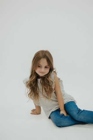Girls Black & White Stripe Knit Tank - Allure Boutique WY
