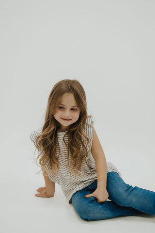 Girls Black & White Stripe Knit Tank - Allure Boutique WY