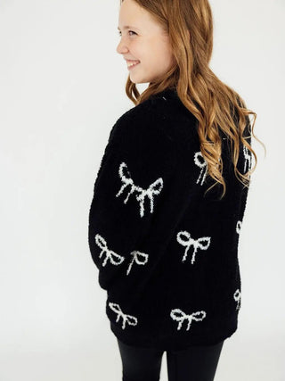 Girls Bow Cardigan - Allure Boutique WY