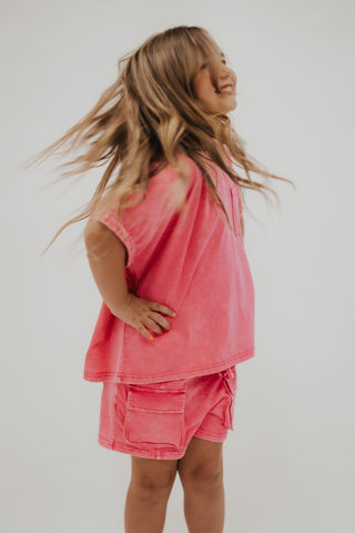 Girls Bubblegum Pink V - Neck Pocket Tee - Allure Boutique WY