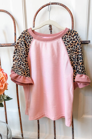 Girls Cheetah Sleeve Raglan Top - Allure Boutique WY