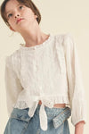 Girls Cropped Button Down Blouse - Allure Boutique WY