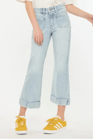 Girls Evie High Rise Relaxed Cropped Flare - Allure Boutique WY
