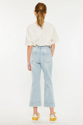 Girls Evie High Rise Relaxed Cropped Flare - Allure Boutique WY