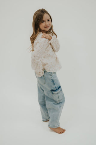 Girls Floral Pintuck Long Sleeve Blouse - Allure Boutique WY