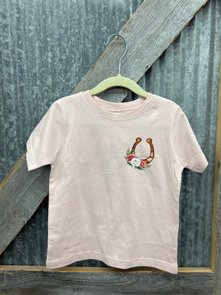 Girls Flowers & Horseshoe Tee - Allure Boutique WY
