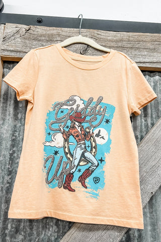 Girls Graphic Tee Peach - Allure Boutique WY