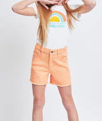 Girls High Rise Freyed Hem Twill Shorts - Allure Boutique WY