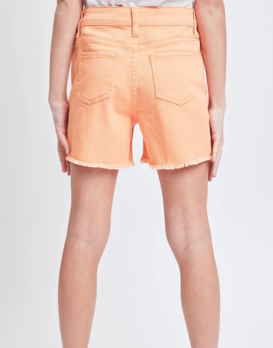 Girls High Rise Freyed Hem Twill Shorts - Allure Boutique WY