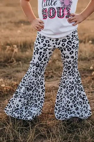 Girls Leopard Print Bell Bottoms - Allure Boutique WY