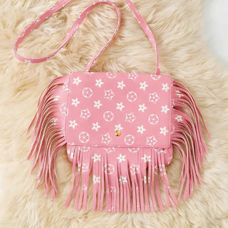 Girls Light Pink LV Inspired Fringe Purse - Allure Boutique WY