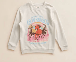 Girls Neon Rainbow Sweatshirt - Allure Boutique WY