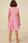 Girls Pink Embroidered Tiered Dress - Allure Boutique WY