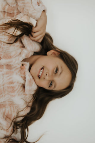 Girls Pink + White Plaid Fleece Shacket - Allure Boutique WY