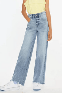 Girls Raw Hem Wide Leg Jean - Allure Boutique WY