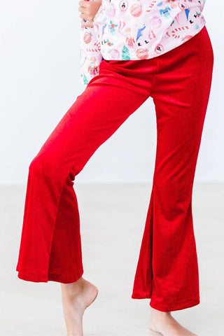 Girls Red Velvet Bell Bottoms - Allure Boutique WY