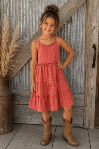 Girls Rose Eyelet Dress - Allure Boutique WY