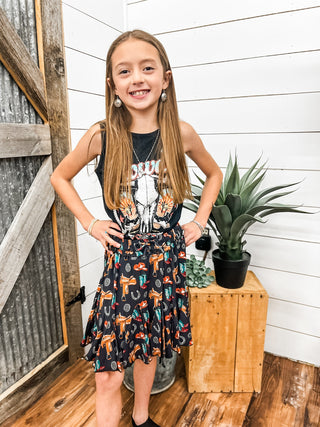 Girls Saddle Print Skirt - Allure Boutique WY