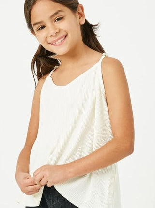 Girls V-Neck Wrinkle Pleat Cami - Allure Boutique WY
