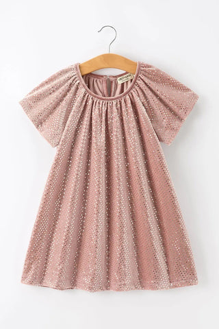 Girls Velvet Sparkle Swing Dress - Allure Boutique WY