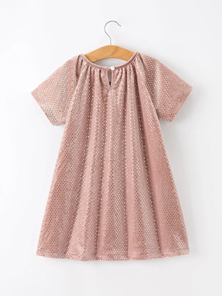 Girls Velvet Sparkle Swing Dress - Allure Boutique WY