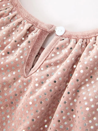 Girls Velvet Sparkle Swing Dress - Allure Boutique WY