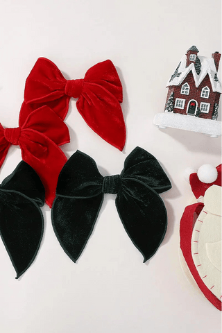Girls Vintage Velvet Hair Bow Clip - Allure Boutique WY