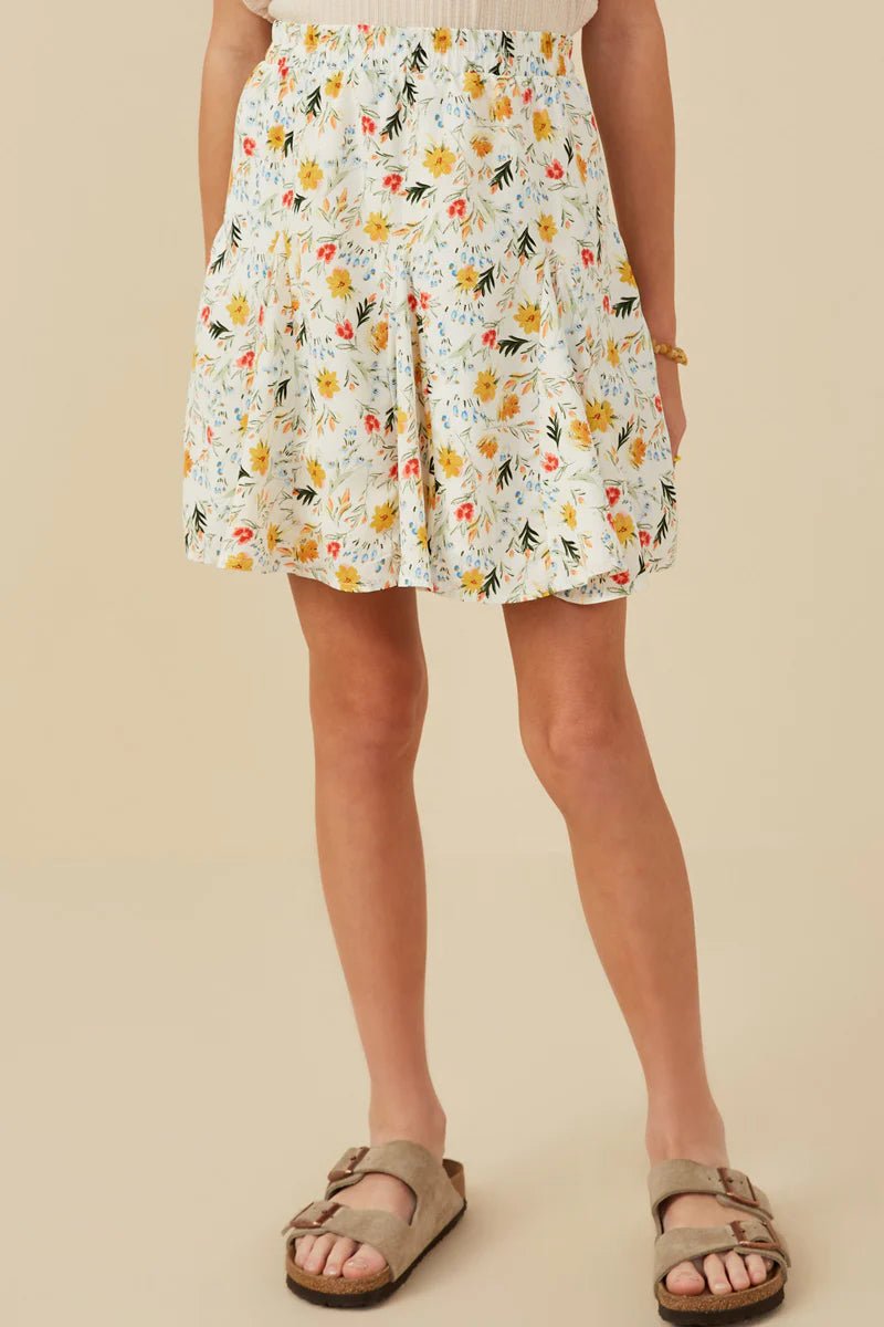 Girls Wispy Floral Tiered Flare Skirt - Allure Boutique WY