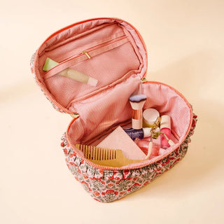 Glam + Go Quilted Cosmetic Bag - Dusty Rose - Allure Boutique WY