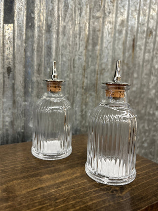 Glass Bitters Bottle - Ridged - Allure Boutique WY