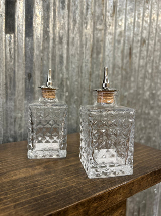Glass Bitters Bottle - Square Geometric - Allure Boutique WY