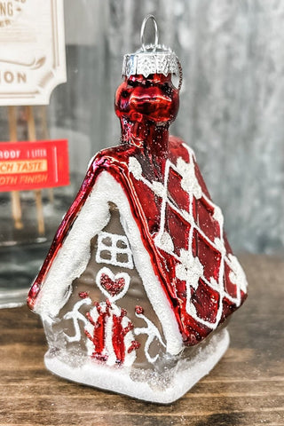Glass Frosted Gingerbread House Ornament - Allure Boutique WY