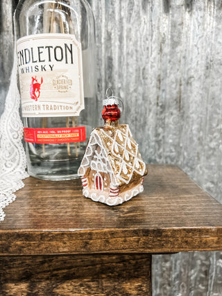 Glass Frosted Gingerbread House Ornament - Allure Boutique WY