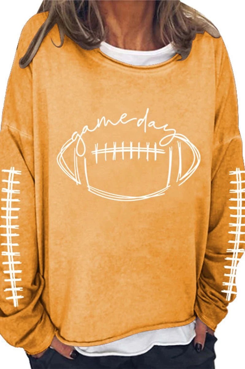 Gold Football Gameday Sweatshirt - Allure Boutique WY