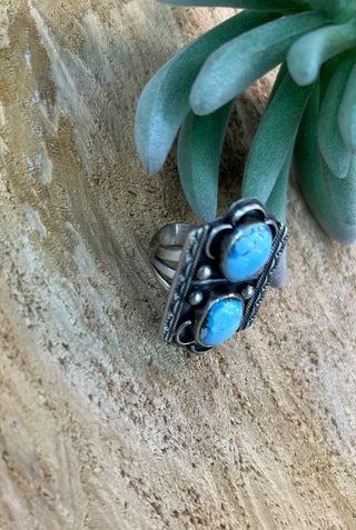 Golden Hills 2 Stone Statement Ring Size 9 - Allure Boutique WY