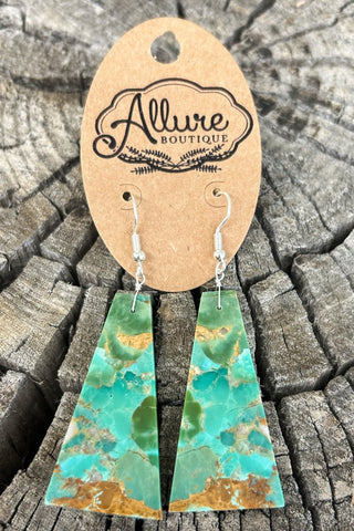 Green Mojave Slab Drop Earrings - Allure Boutique WY