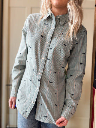 Green Plaid Western Snap Shirt - Allure Boutique WY