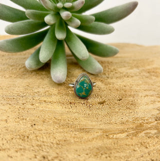 Green Turquoise Teardrop Ring 7.5 - Allure Boutique WY