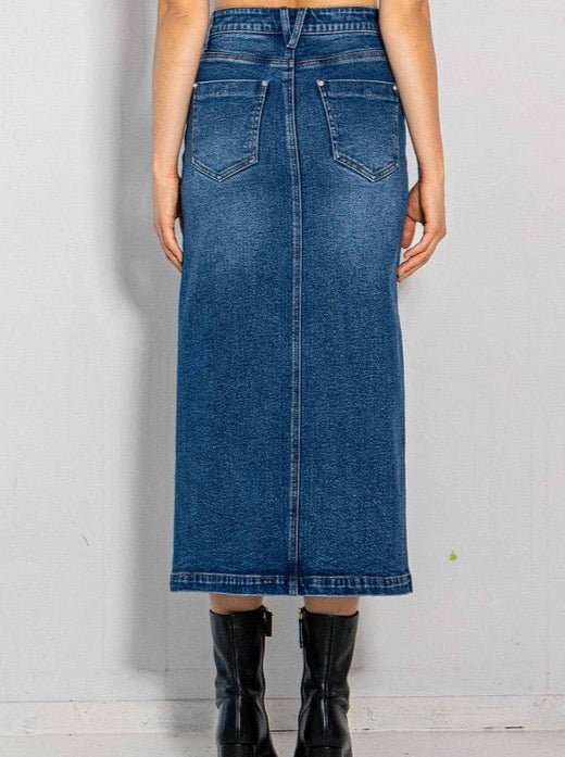 H Line Column Denim Skirt - Allure Boutique WY