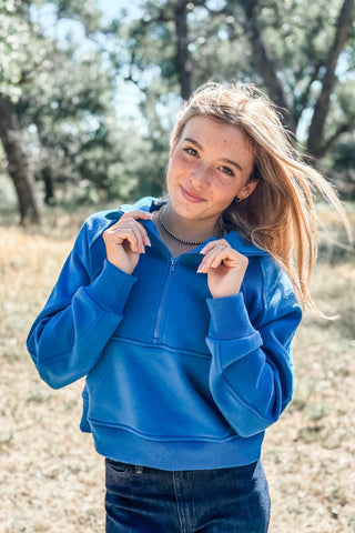 Half Zip Cropped Pullover Fleece - Allure Boutique WY