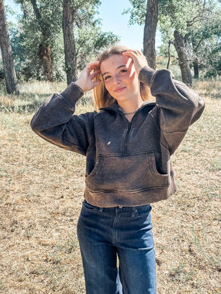 Half Zip Cropped Pullover Fleece - Allure Boutique WY