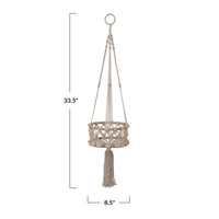 Hand-Woven Macrame & Rattan Plant Hanger - Allure Boutique WY