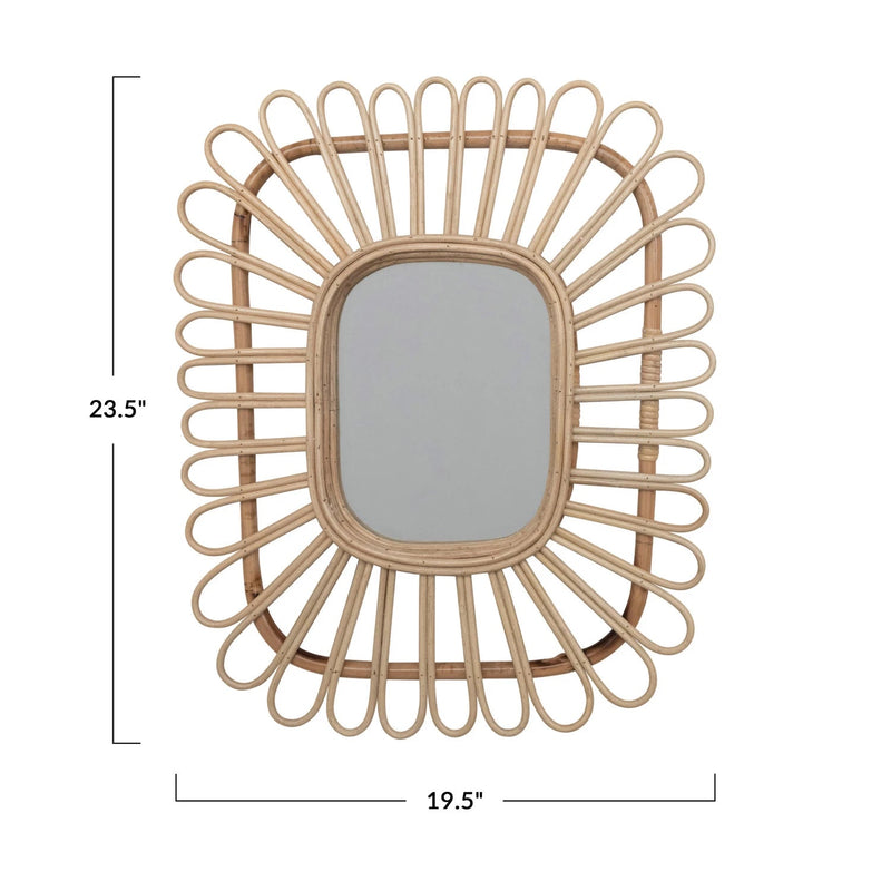 Handmade Rattan Mirror - Allure Boutique WY